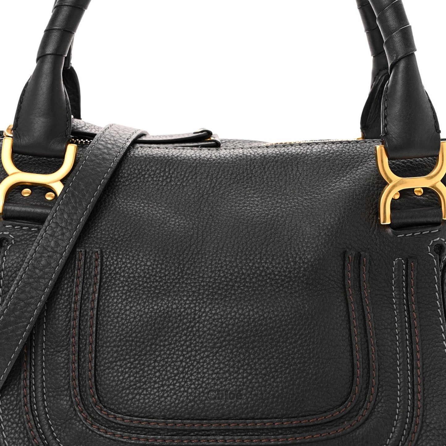 Calfskin Medium Marcie Satchel Black