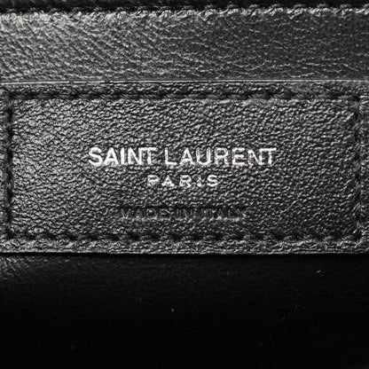 Grain De Poudre Textured Mixed Matelasse Triquilt Medium Monogram Satchel Black