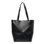 Shiny Calfskin Medium Puzzle Fold Tote Black