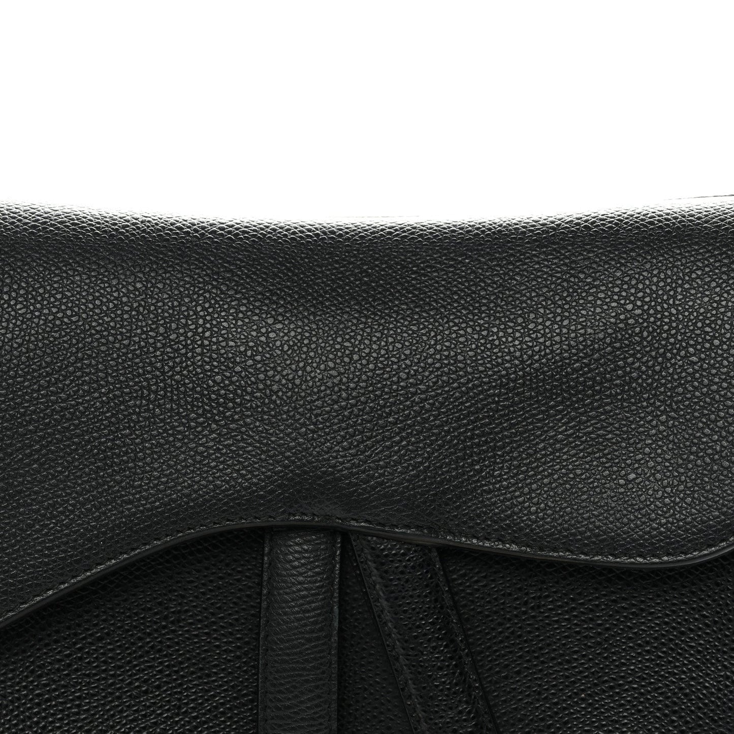 Grained Calfskin Saddle Bag Black