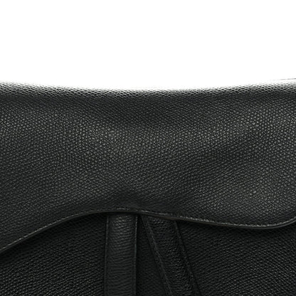 Grained Calfskin Saddle Bag Black