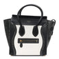 Polka Dot Snakeskin Smooth Calfskin Micro Luggage Black White