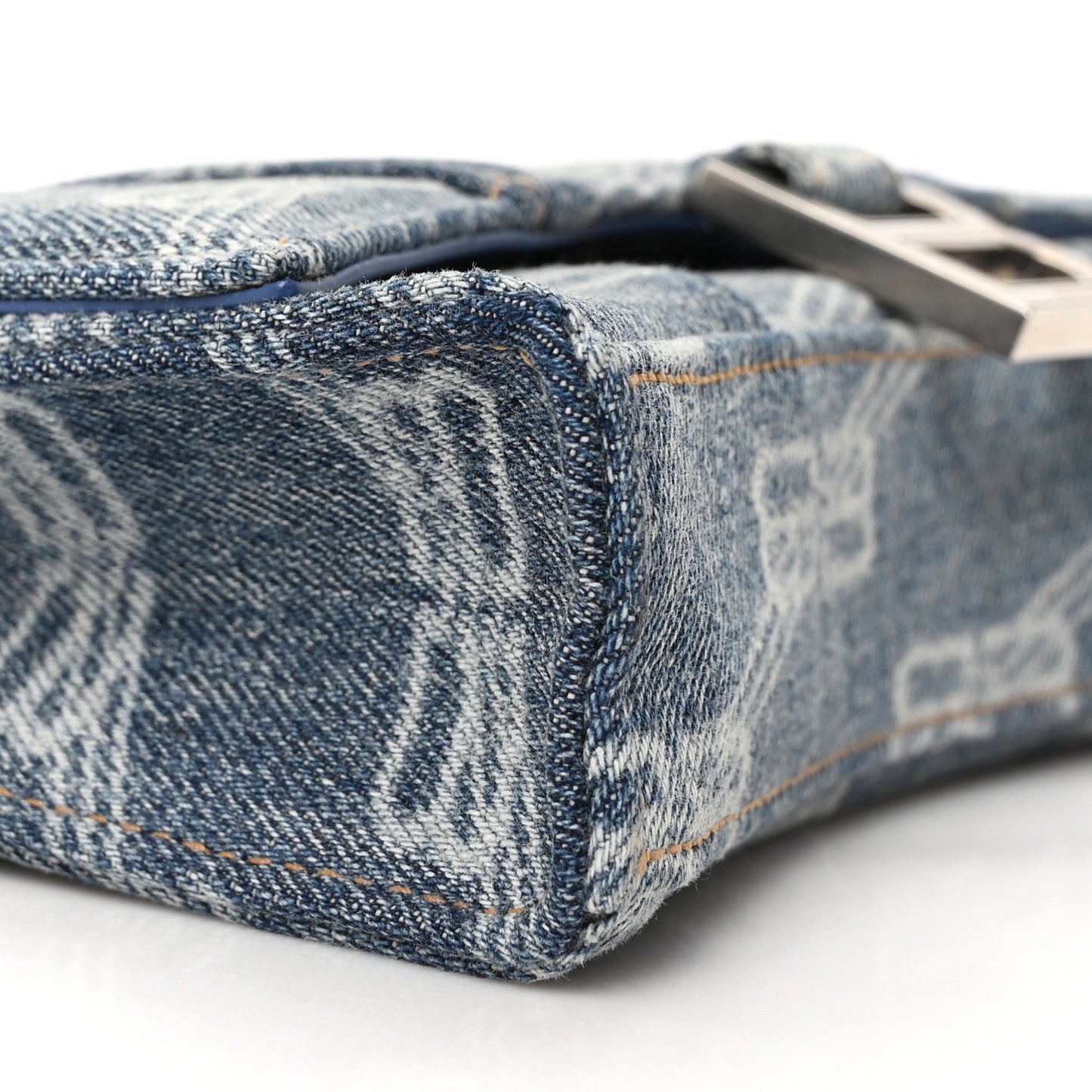 Denim BB Monogram Hourglass Chain Bag Blue