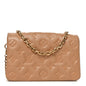 Lambskin Embossed Monogram Pochette Coussin Camel