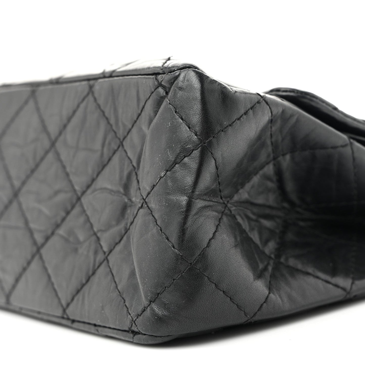 Aged Calfskin Quilted 2.55 Reissue 227 Flap Black