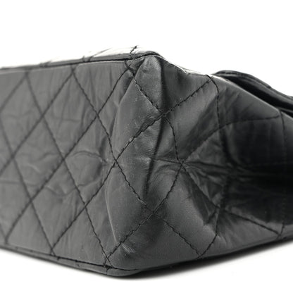 Aged Calfskin Quilted 2.55 Reissue 227 Flap Black