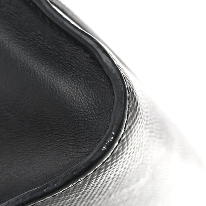 Saffiano Cuir Calfskin Monochrome Envelope Flap Chain Shoulder Bag Black