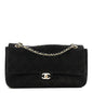 Suede Calfskin Small Souplissimo Maxi Flap Black
