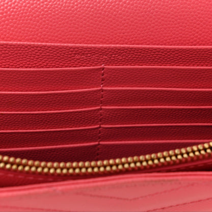 Grain De Poudre Matelasse Chevron Monogram Chain Wallet Rose Clair