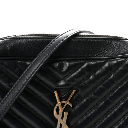 Calfskin Matelasse Monogram Lou Camera Bag Black