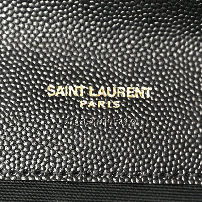 Grain De Poudre Textured Mixed Matelasse Triquilt Monogram Clutch Black