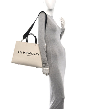 Canvas Medium G-Tote Beige Black
