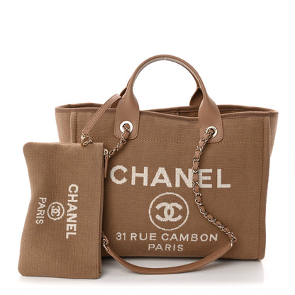 Mixed Fibers Small Deauville Tote Dark Beige