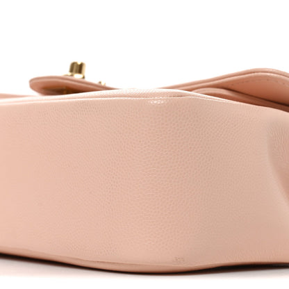 Shiny Caviar Preppy Coco Small Flap Light Pink
