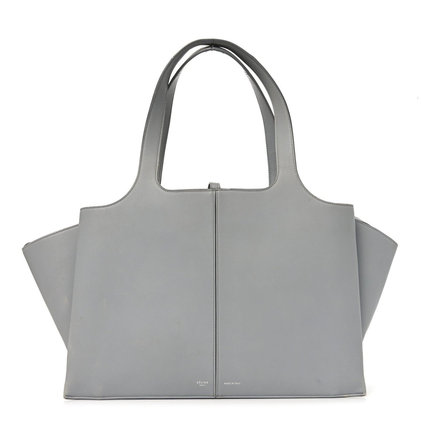 Smooth Calfskin Medium Tri-Fold Bag Pearl Grey