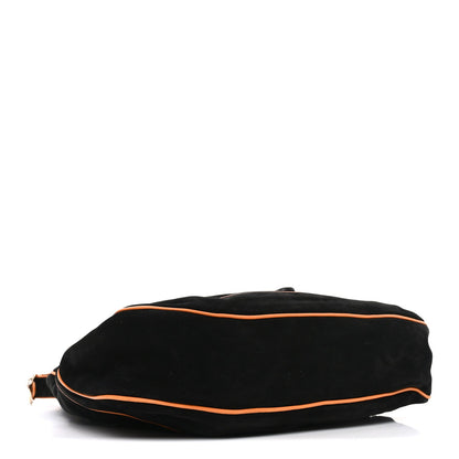 Nubuck Medium New Jackie Shoulder Bag Black Orange