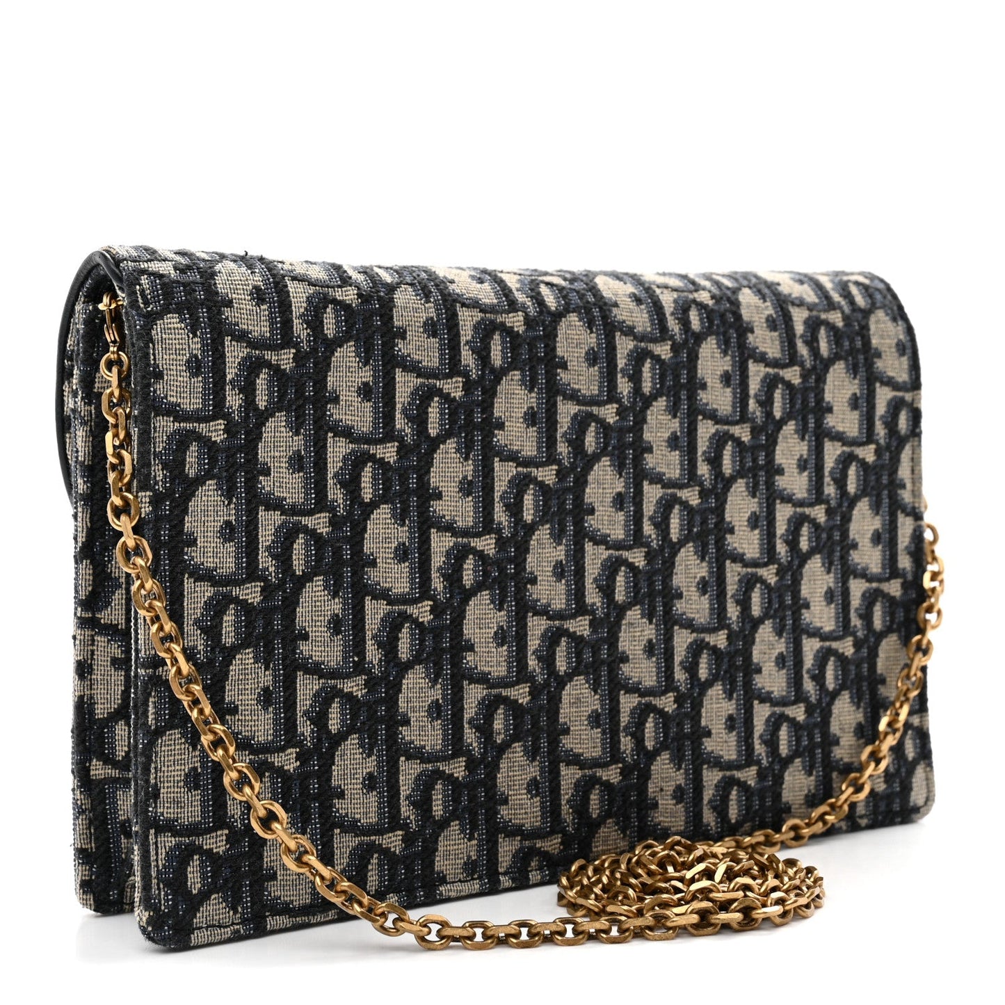 Oblique Saddle Chain Pouch Blue
