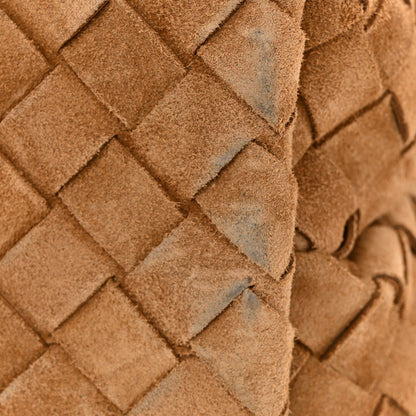 Suede Intrecciato Small Andiamo Shoulder Bag Amber