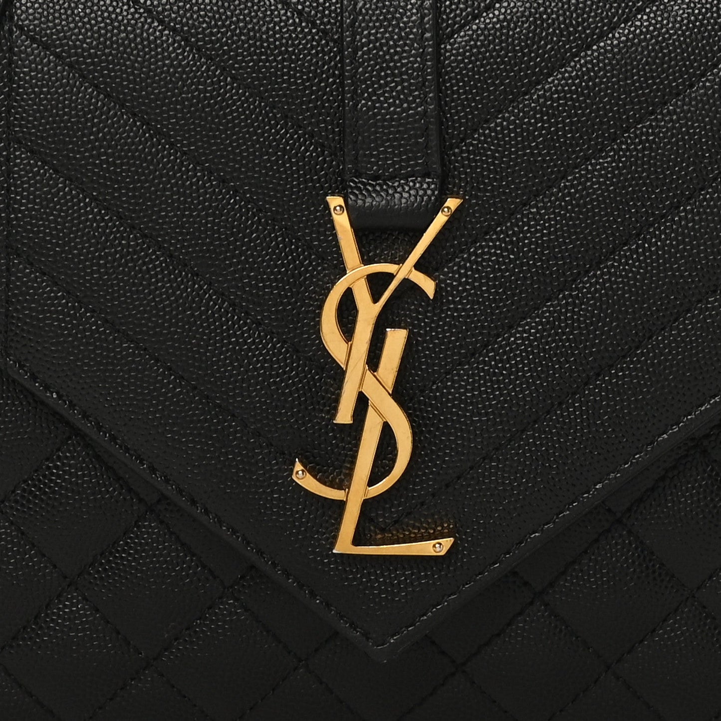 Grain De Poudre Textured Mixed Matelasse Triquilt Medium Monogram Satchel Black