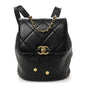 Lambskin Quilted Logo Mini Backpack Black