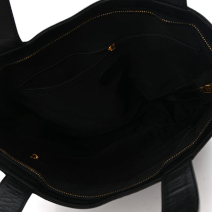 Lambskin CC Embossed Tote Black