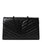 Grain De Poudre Matelasse Chevron Monogram Monochrome Chain Wallet Black