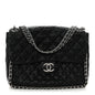 Washed Lambskin Quilted Maxi Chain Around Flap Black