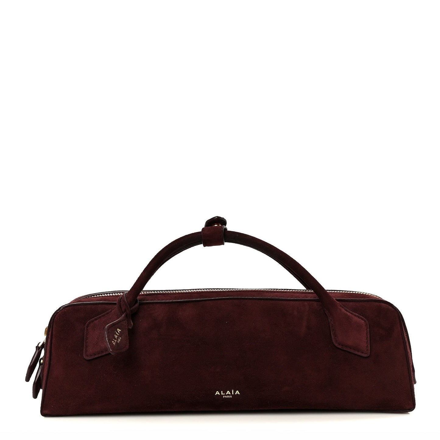 Suede Goatskin Teckel Clutch Rouge Grenat