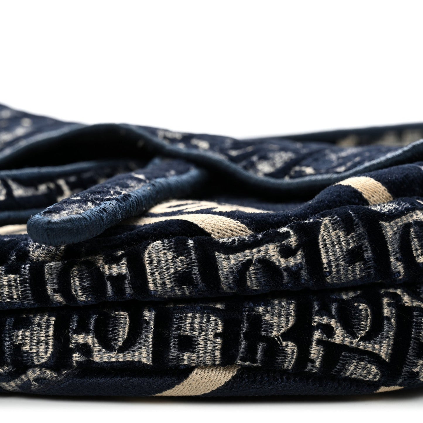 Velvet Oblique Saddle Bag Blue