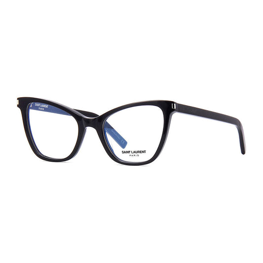 Saint Laurent Eyeglasses Cat Eye Full Rim, Black Frame and Clear Demo Lenses Lens SL219001