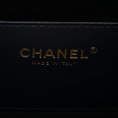 Denim Quilted Mini Chanel 25 Handbag Dark Blue