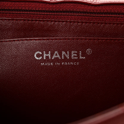 Caviar Quilted Jumbo Single Flap Dark Red