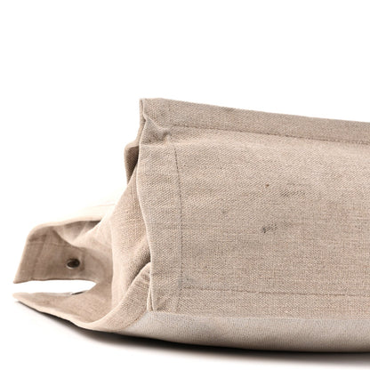 Linen Calfskin Rive Gauche Tote Greggio Natural