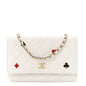 Caviar Quilted Enamel Coco Casino Wallet On Chain WOC White