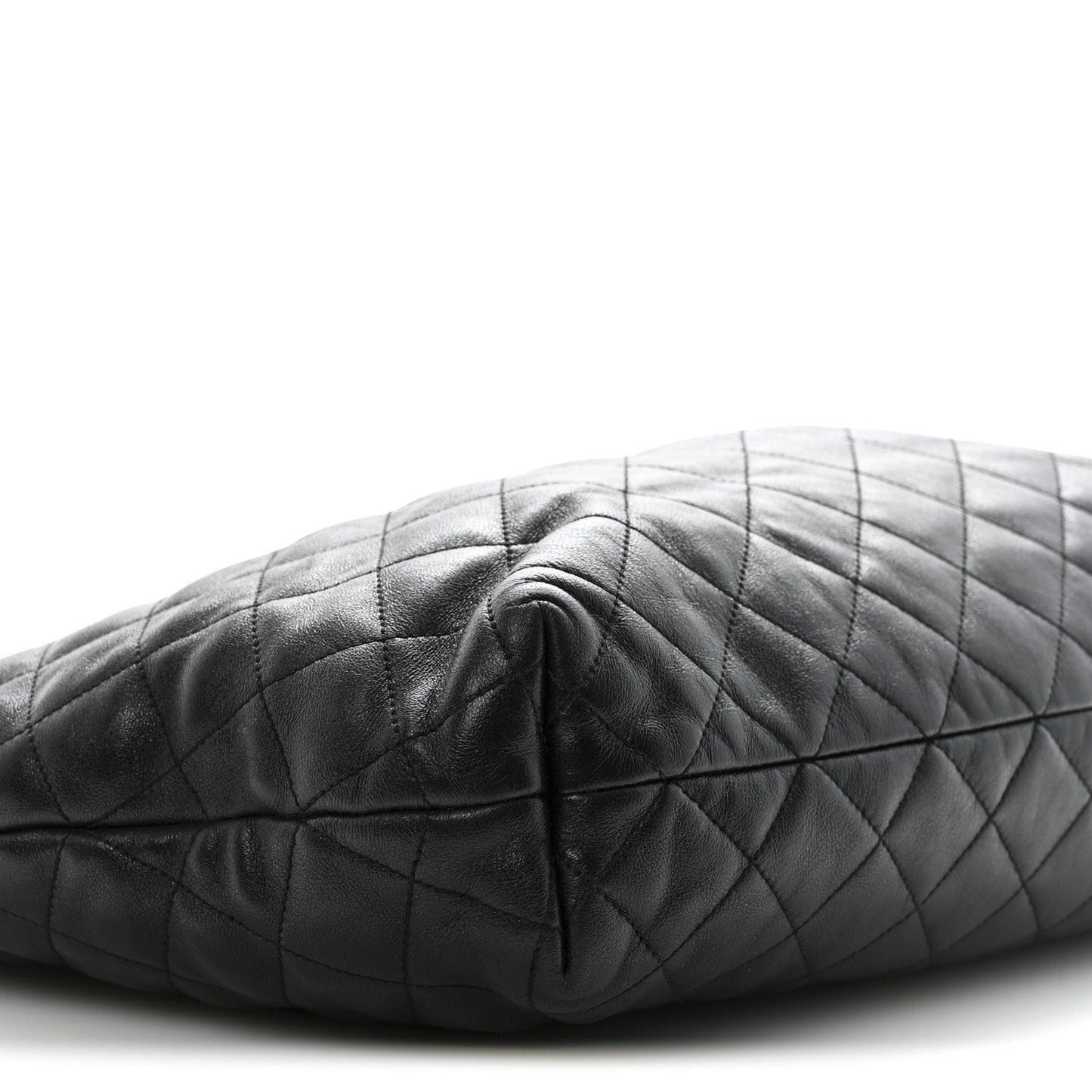 Lambskin Quilted Maxi Icare Shopping Tote Black