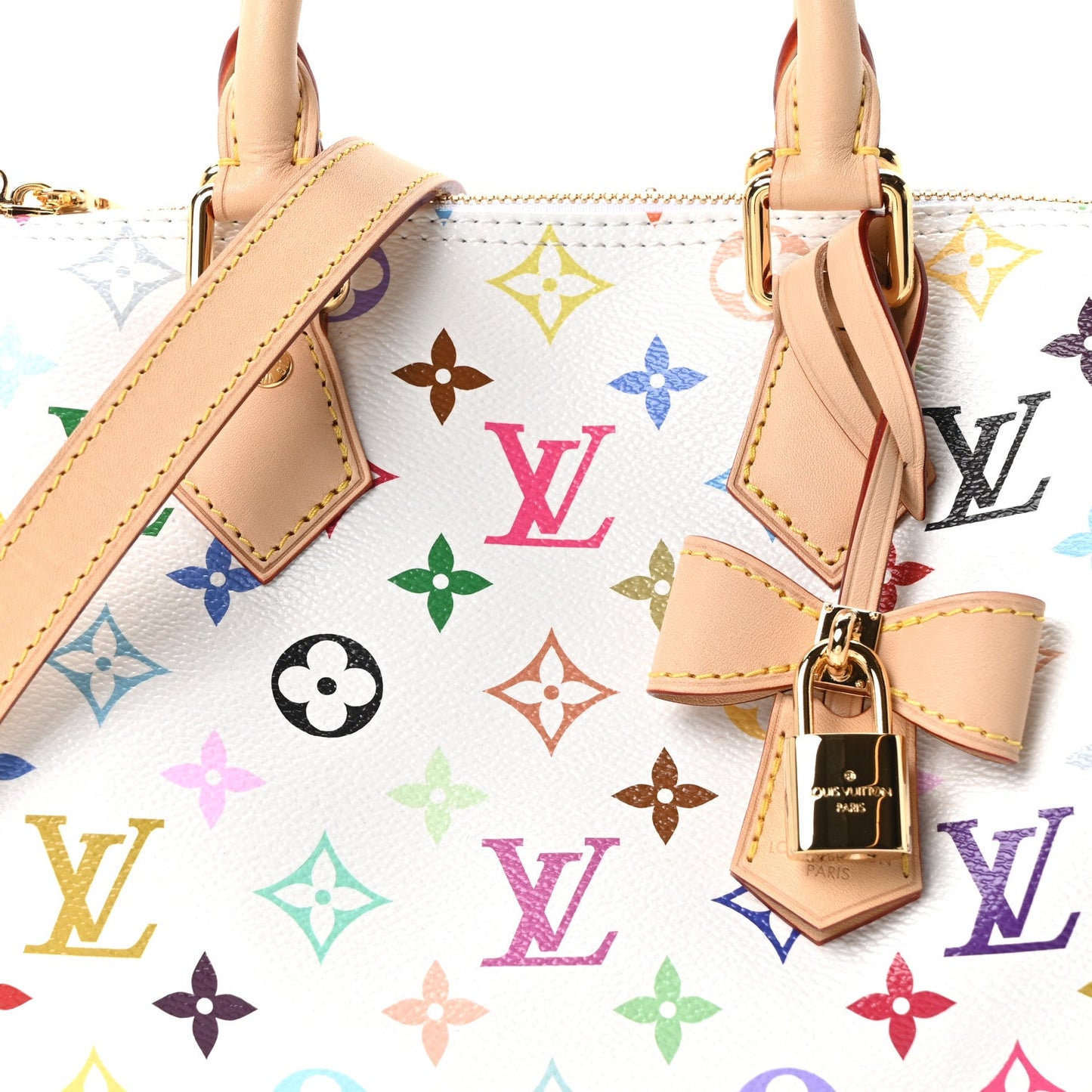 LV X TM Monogram Multicolor Speedy Bandouliere 25 White