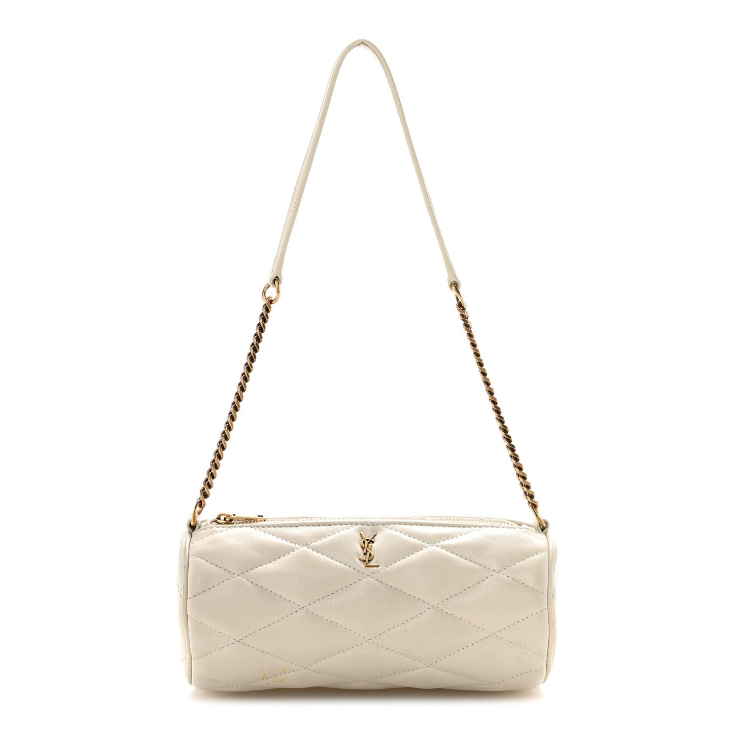 Lambskin Monogram Mini Sade Tube Bag Crema Soft