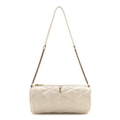 Lambskin Monogram Mini Sade Tube Bag Crema Soft