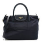 Tessuto Nylon Saffiano Shopping Tote Navy