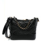 Aged Calfskin Quilted Small Gabrielle Hobo Black
