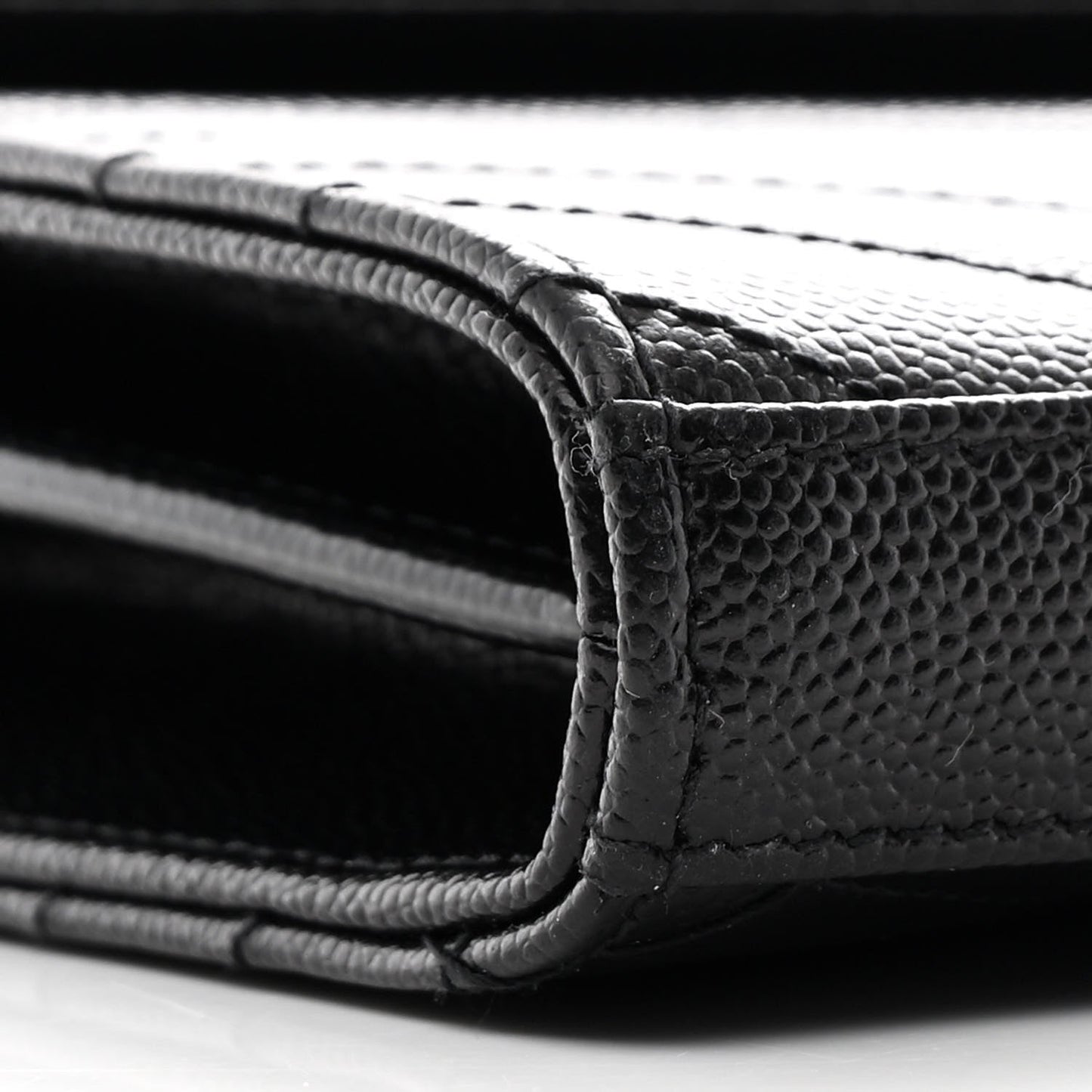 Grain De Poudre Matelasse Chevron Monogram Chain Wallet Black