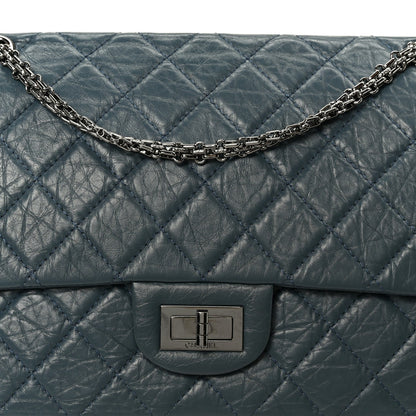 Aged Calfskin Quilted 2.55 Reissue 226 Flap Dark Blue