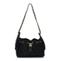Denim Quilted Mini Chanel 25 Handbag Dark Blue