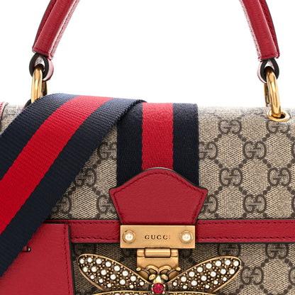 GG Supreme Monogram Small Queen Margaret Top Handle Bag Red