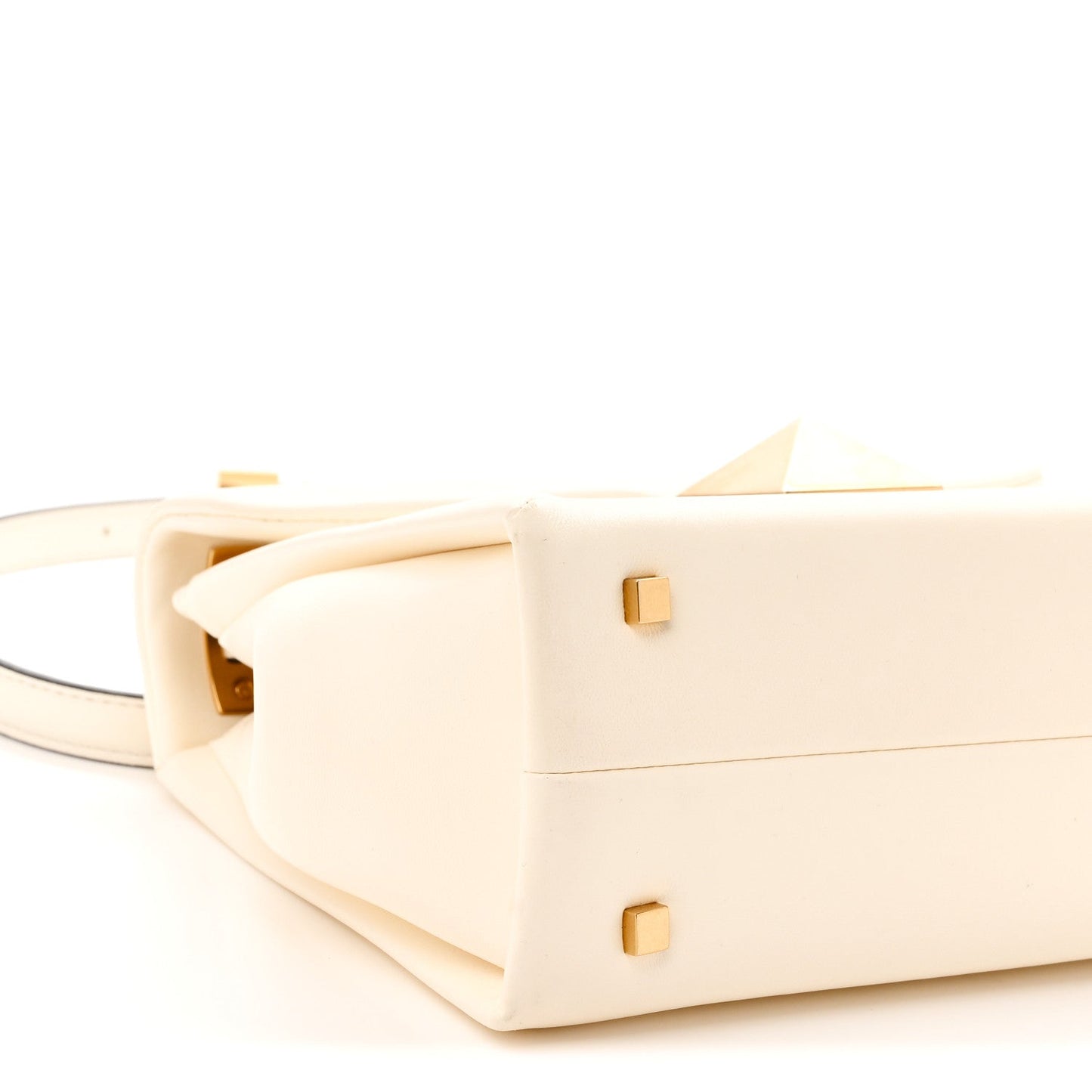 Nappa Small One Stud Top Handle Bag Ivory