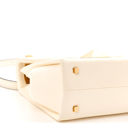 Nappa Small One Stud Top Handle Bag Ivory