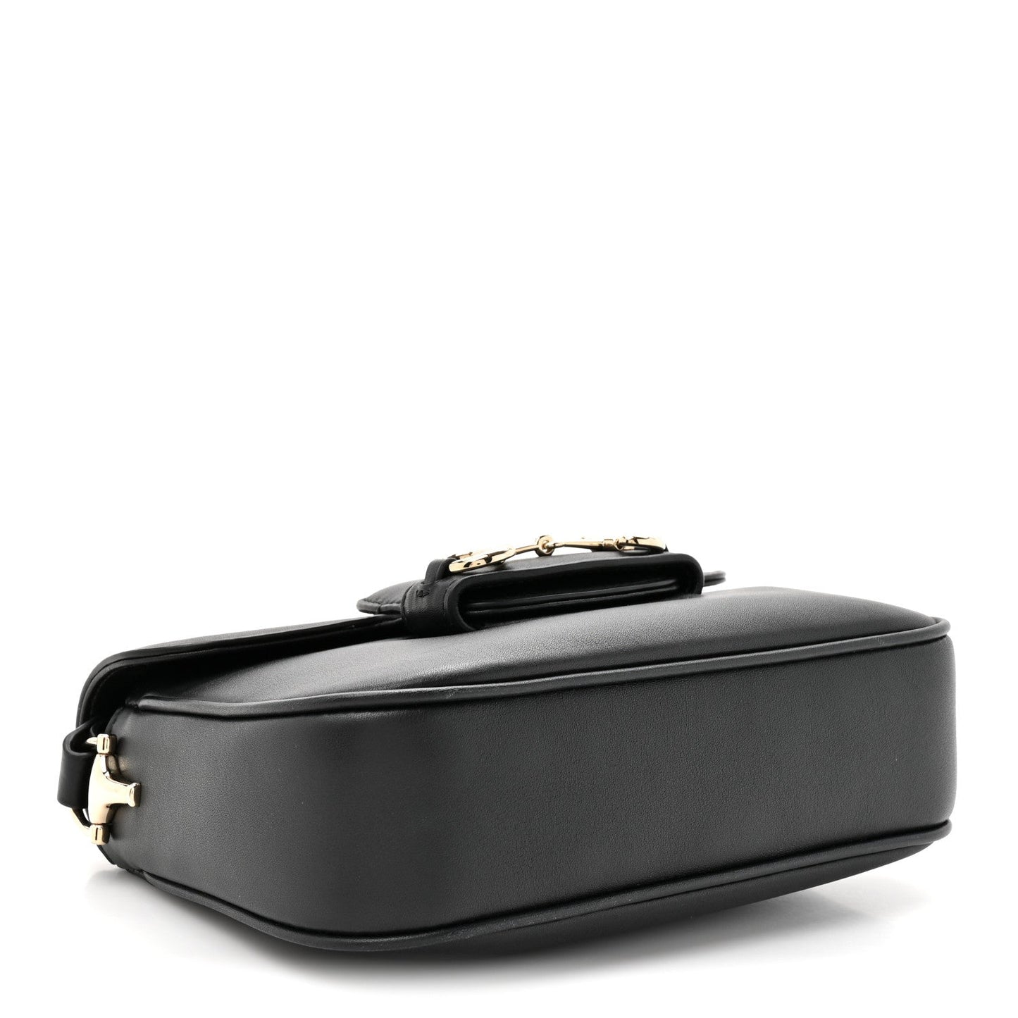 Arabella Calfskin Horsebit 1955 Soft Small Shoulder Bag Black