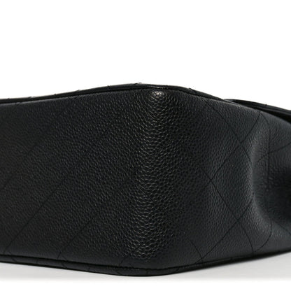 Caviar Quilted Jumbo Double Flap Black