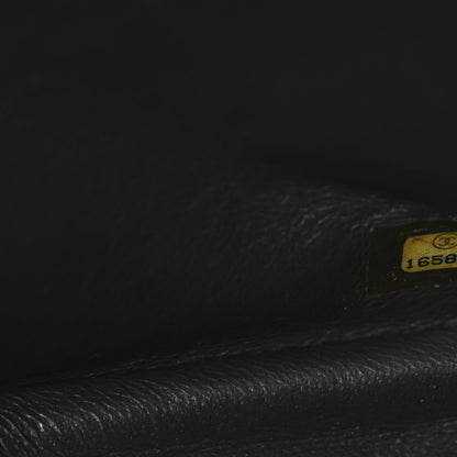 Lambskin Quilted Maxi Double Flap Dark Grey
