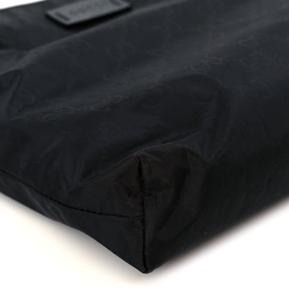 Nylon Monogram Dollar Calfskin Flat Messenger Bag Black